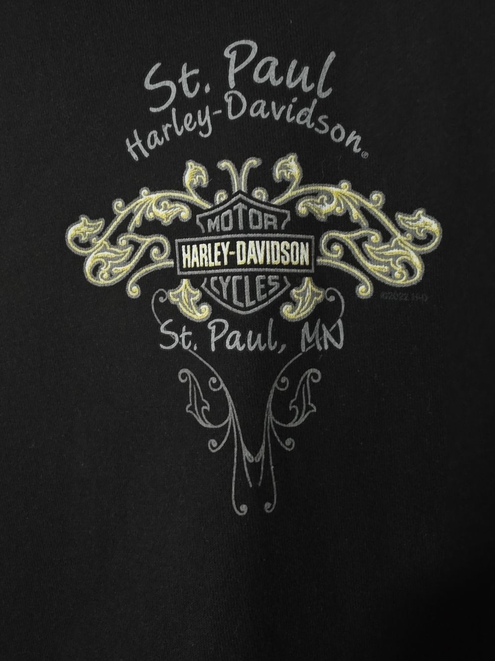 Harley-Davidson St Paul MN Black Pullover Hoodie with Orange Trim Logo XL - Picture 3 of 5